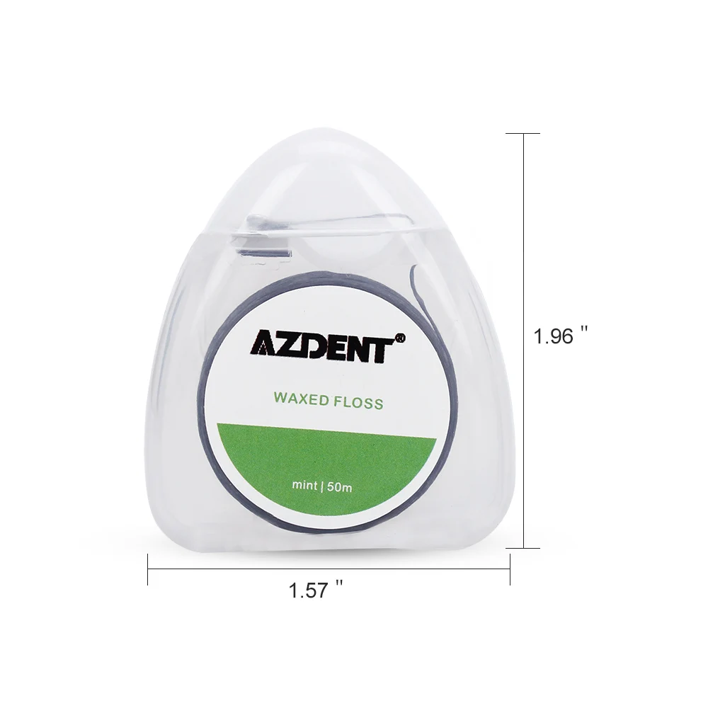 AZDENT 50m Bamboo Charcoal Dental Flosser Toothpick Mint Flavor Built-In Spool Flat Wire Black Dental Floss Replacement Core