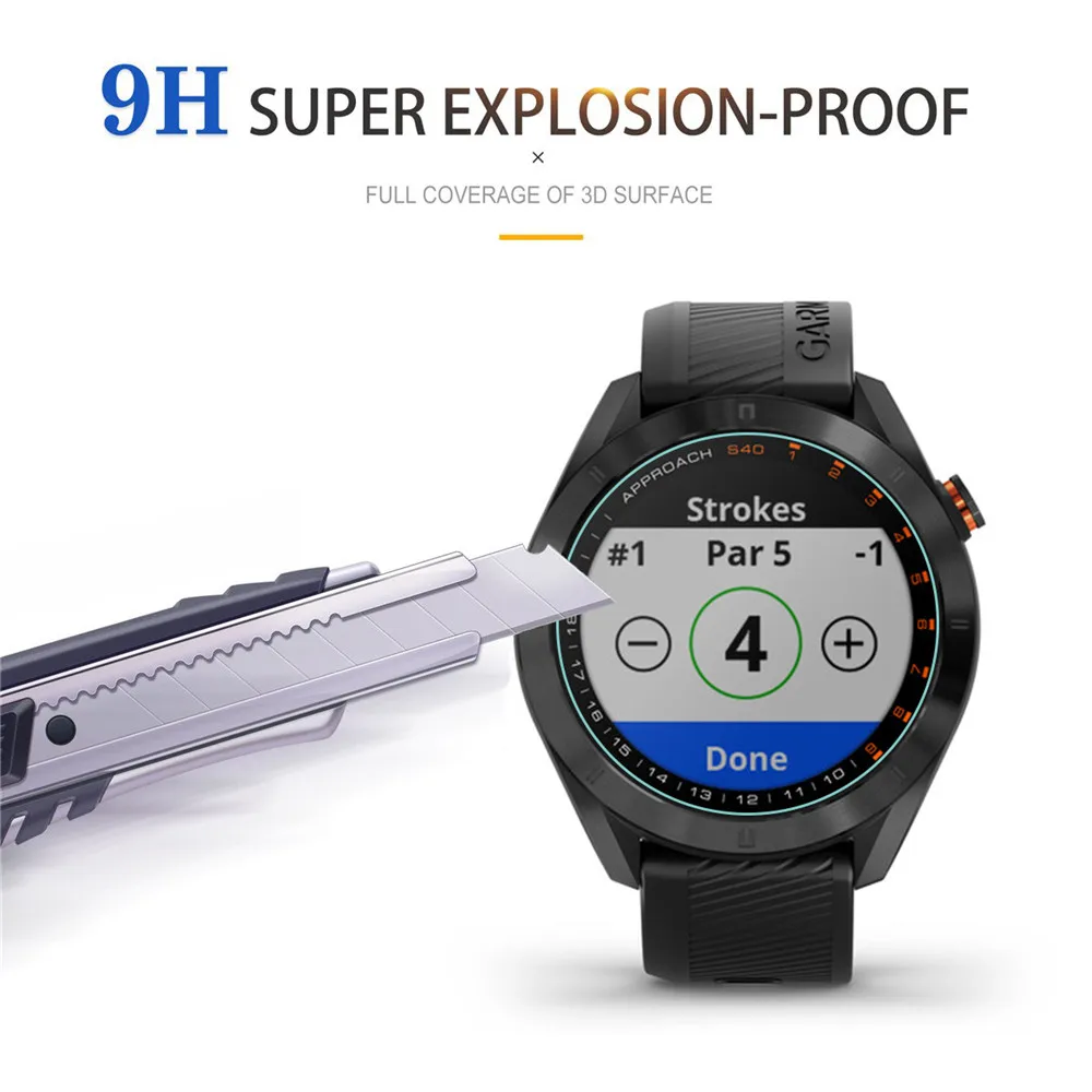 Garmin Approach S40 Watch 9H 2.5D HD 스크래치 방지 버블 프리 지문 방지 필름 화면 보호기 강화 유리 3 개