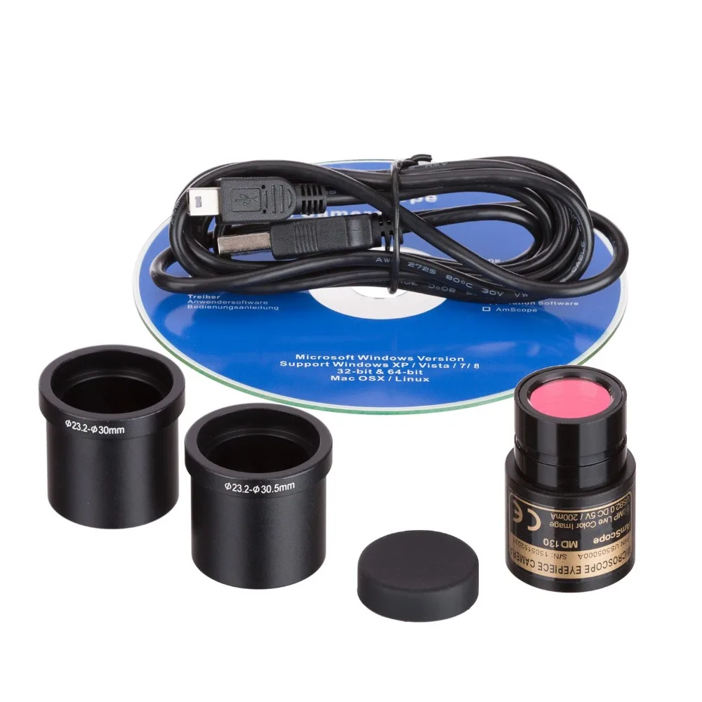 

AmScope 1.3 MP USB Still & Live Video Microscope Imager Digital Camera + Calibration Kit MD130-CK