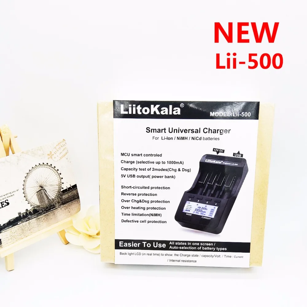 LiitoKala lii-500 lii-402 LCD 3.7V 1.2V 18650 26650 16340 14500 10440 18500 20700B 21700 Chargeur de batterie avec écran