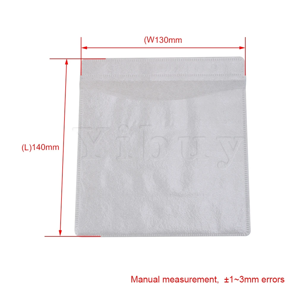 Yibuy 500Pcs 14X13Cm Wit Opp Plastic Dubbelzijdig Disc Cd Dvd Mouwen Enveloppen Met Clear flap