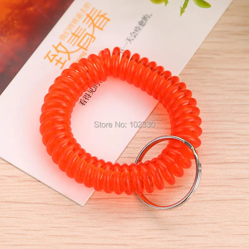 

Colorful Spring Spiral Wrist Coil Flexible Spiral Coil Wristband Wrist Band Key Ring Chain Key Tag for Gym Pool