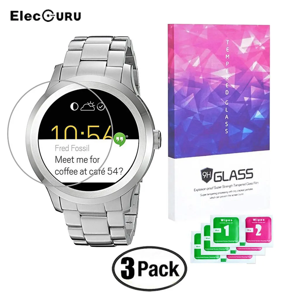 Premium Tempered Glass Screen Protector For Fossil Q Founder Gen 1 Watch Clear Screen Explosion-proof Anti Scratch Glass Film