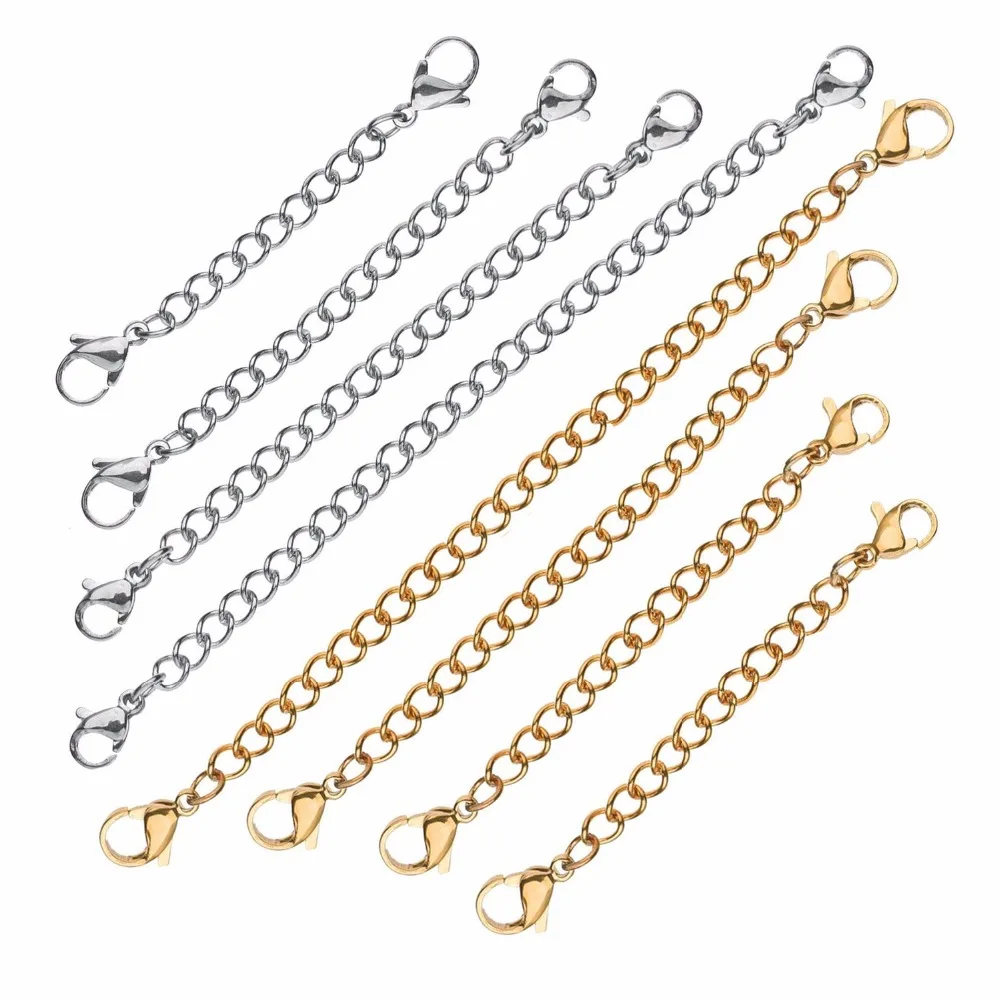 20 pcs Extender 316L Stainless Steel Bracelet Necklace Extender Chains for Men Women Jewelry Makings ,Length from 2