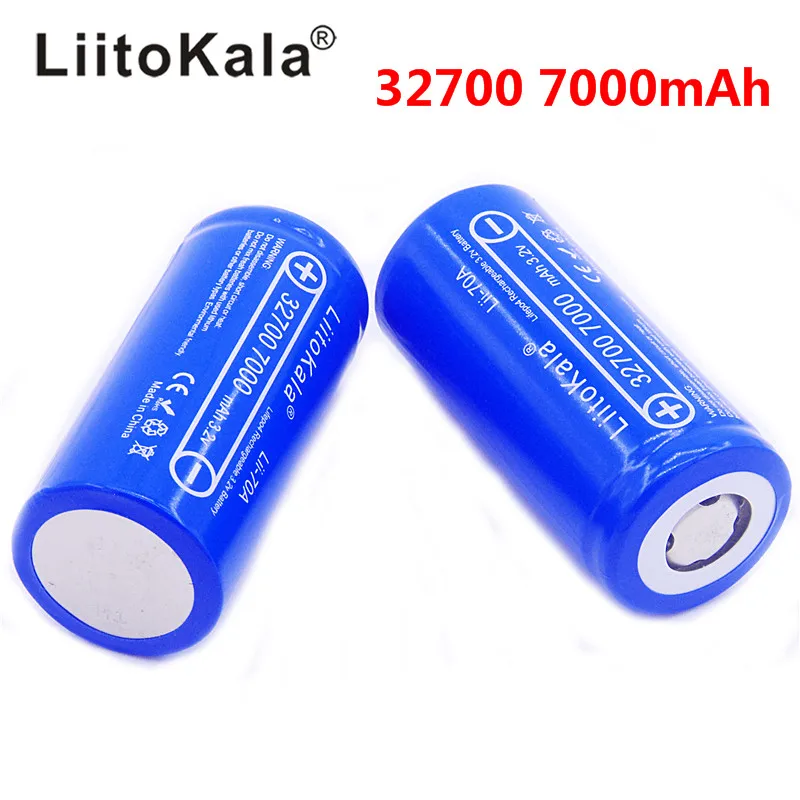 도매 LiitoKala lii-70A 3.2V 32700 7000mAh 6000mAh LiFePO4 배터리 35A 연속 방전 최대 55A 고전력 배터리
