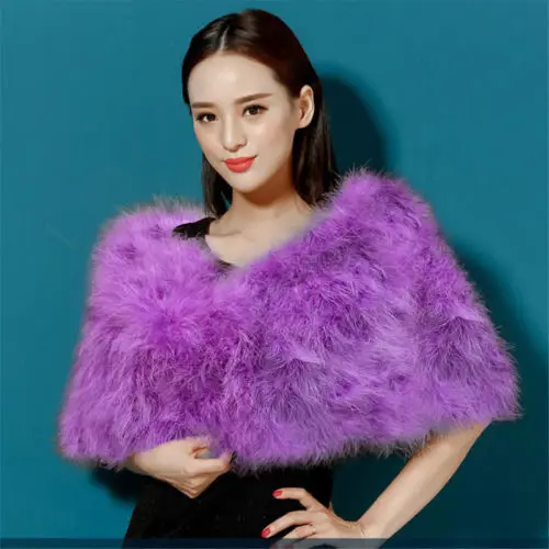 Fashion natural ostrich feather fur bridal wraps wedding accessory turkey fur women scarf shawl S62