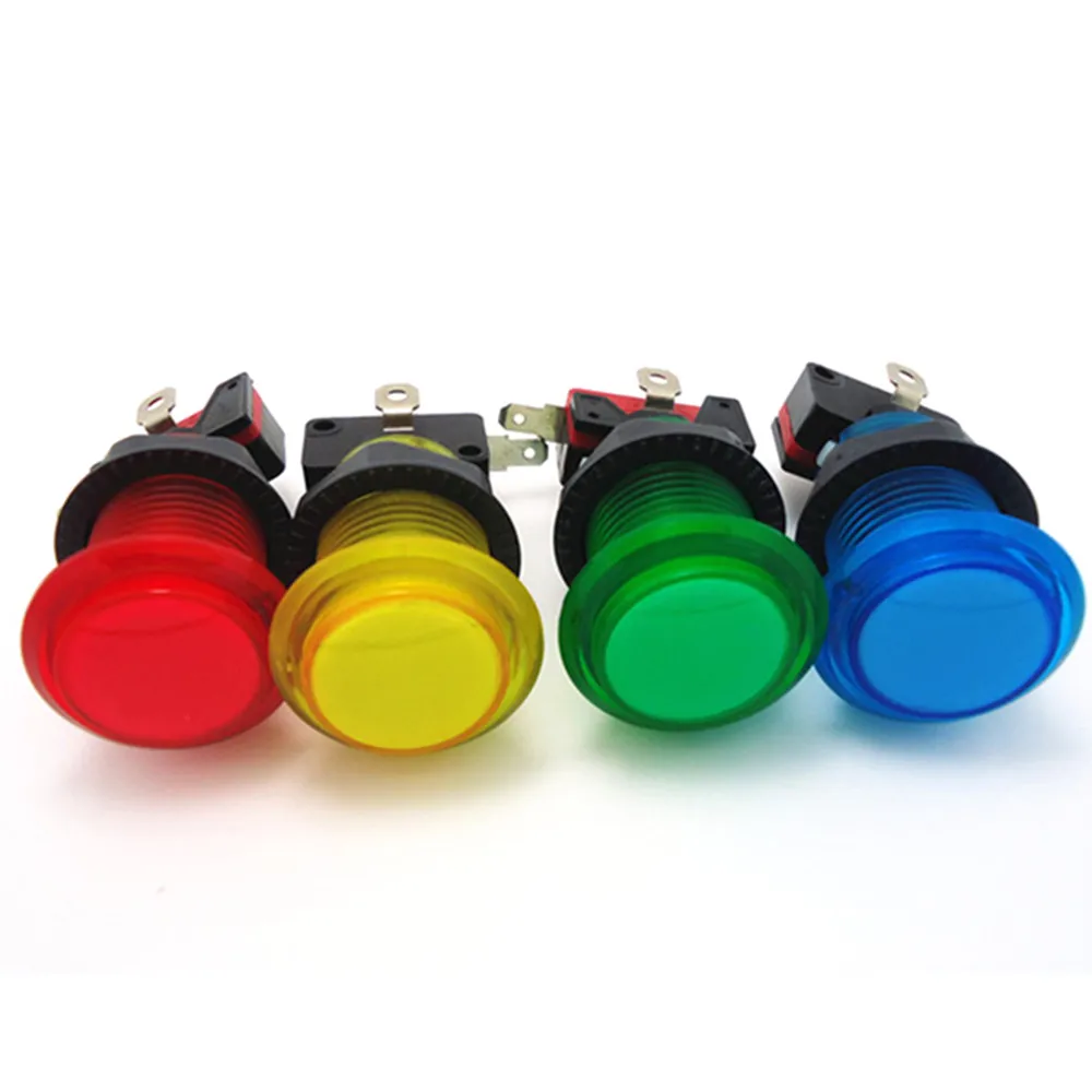 12 pcs of  colorful lighted button Illuminated Push Button  with microswitch for arcade game machine, 4 colors for choosing