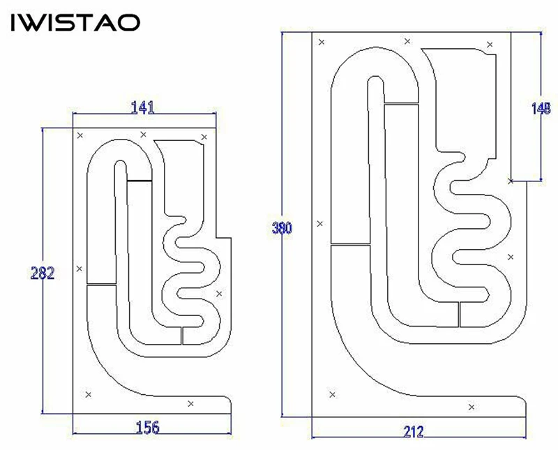 IWISTAO HIFI 3 Inches Full Range Speaker Empty Cabinet 1 Pair Finished Wood Labyrinth Structure Fixed Panel for Tube Amp