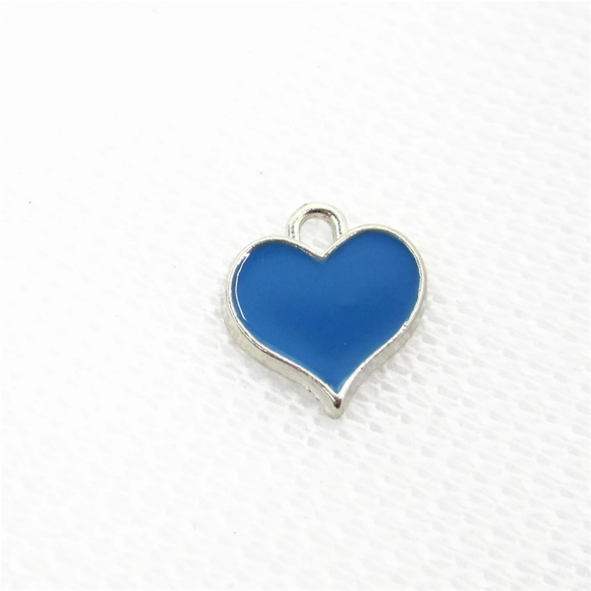 New Arrival 20pcs/lot Blue Heart Dangle Charms Hanging Charms DIY Bracelet Necklace Pendants Jewelry Floating Charms