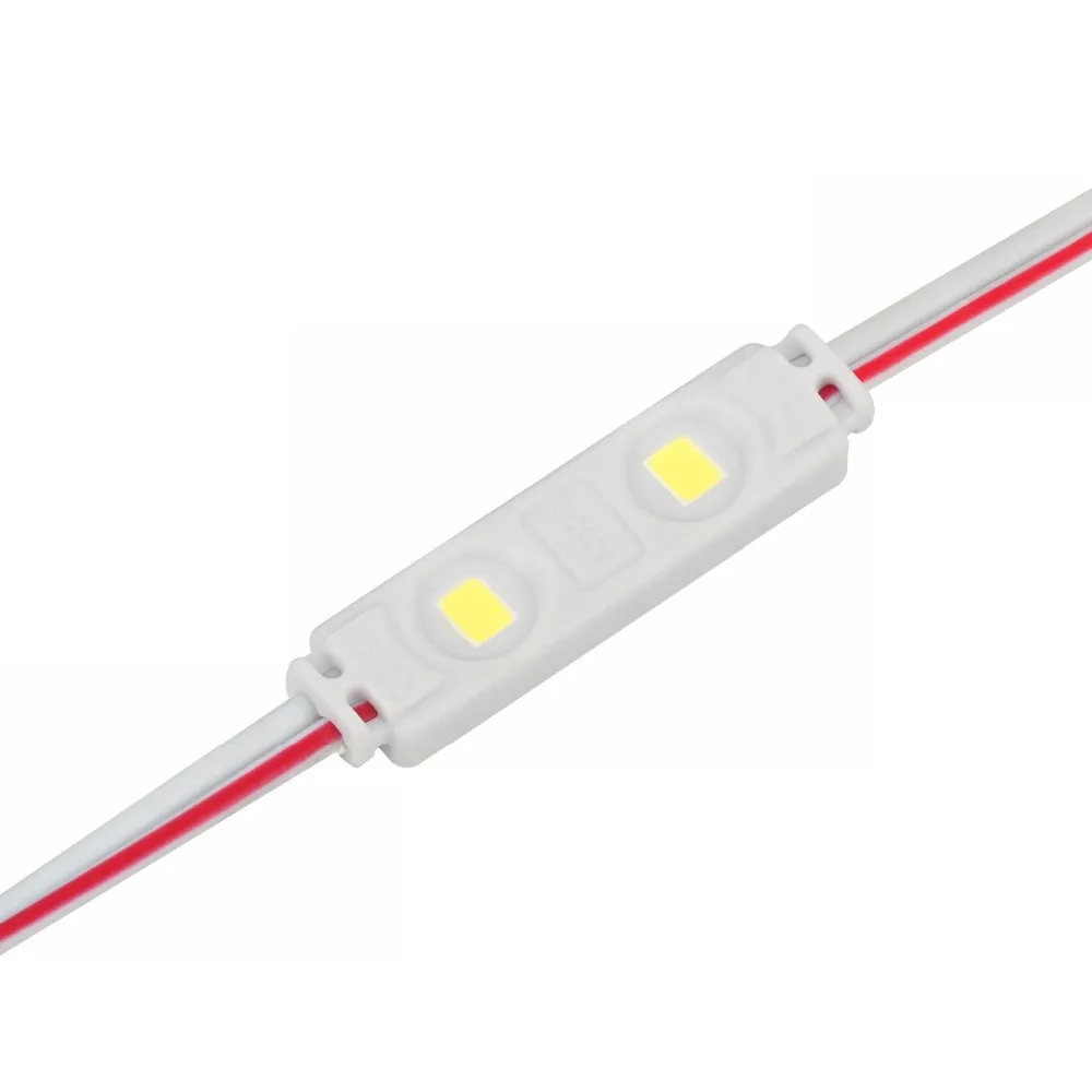 60pcs DC12V  UL Listed  0.72W  Waterproof IP65 2835 2 LED Module Injection  Strip Lamp 6500K White for Advertising Light