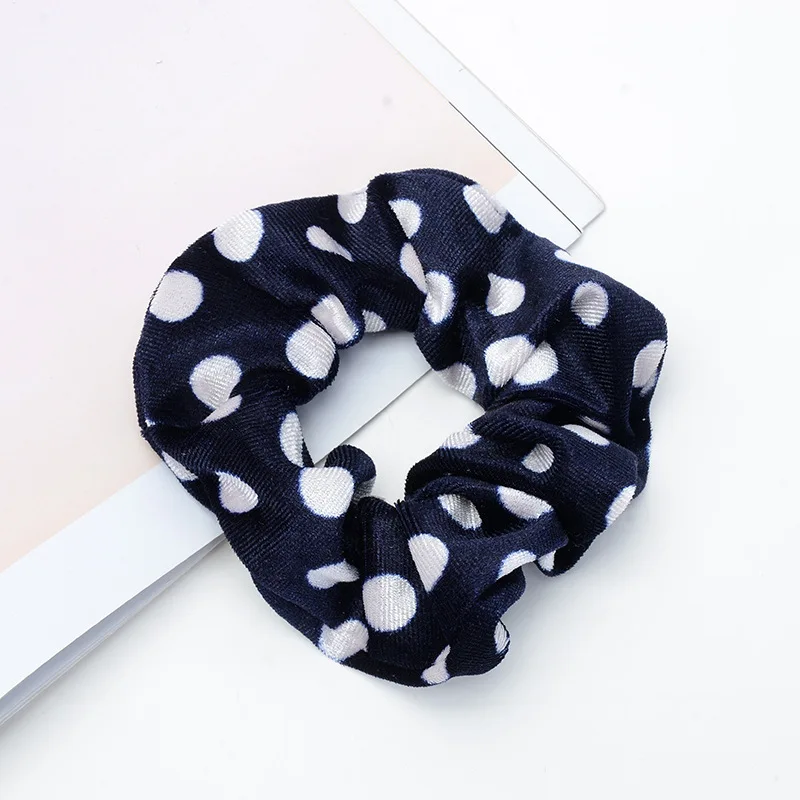 Fashion Girls/Women Velvet Hair Accessories Leopard print DotTie Scrunchie Elastic Ponytail Holder Hair Elastic Bands