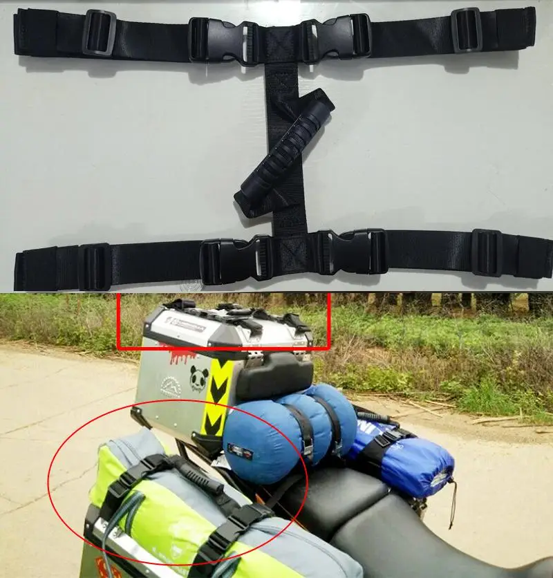 Hand Carry Strap Handle Rope for Aluminium Motorcycle Luggage Pannier Cargo Case Trunk Side Top Box Black