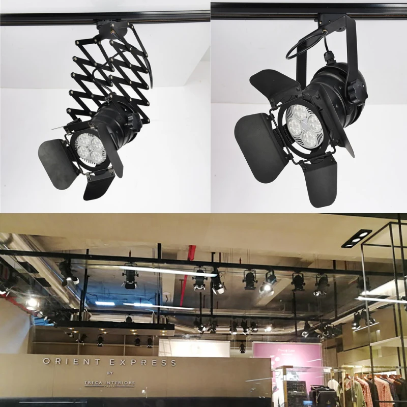 Bar Cafe Track Light Retractable Ceiling Light Showroom Studio LED Spot Light E27 Bulb Live Track Fill Light Factory Wholesale