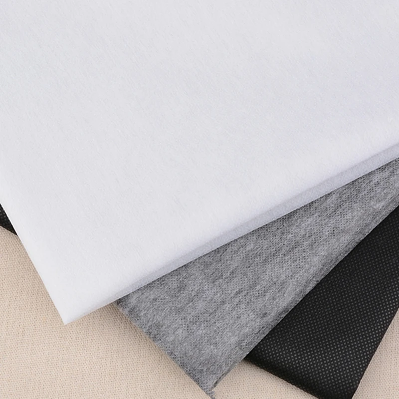 Picture 7: 1/2M Non-Woven Fusible Interlining, White Black Grey Iron-On Adhesive Lining for Sewing, Single-Sided Patchwork Craft Fabric