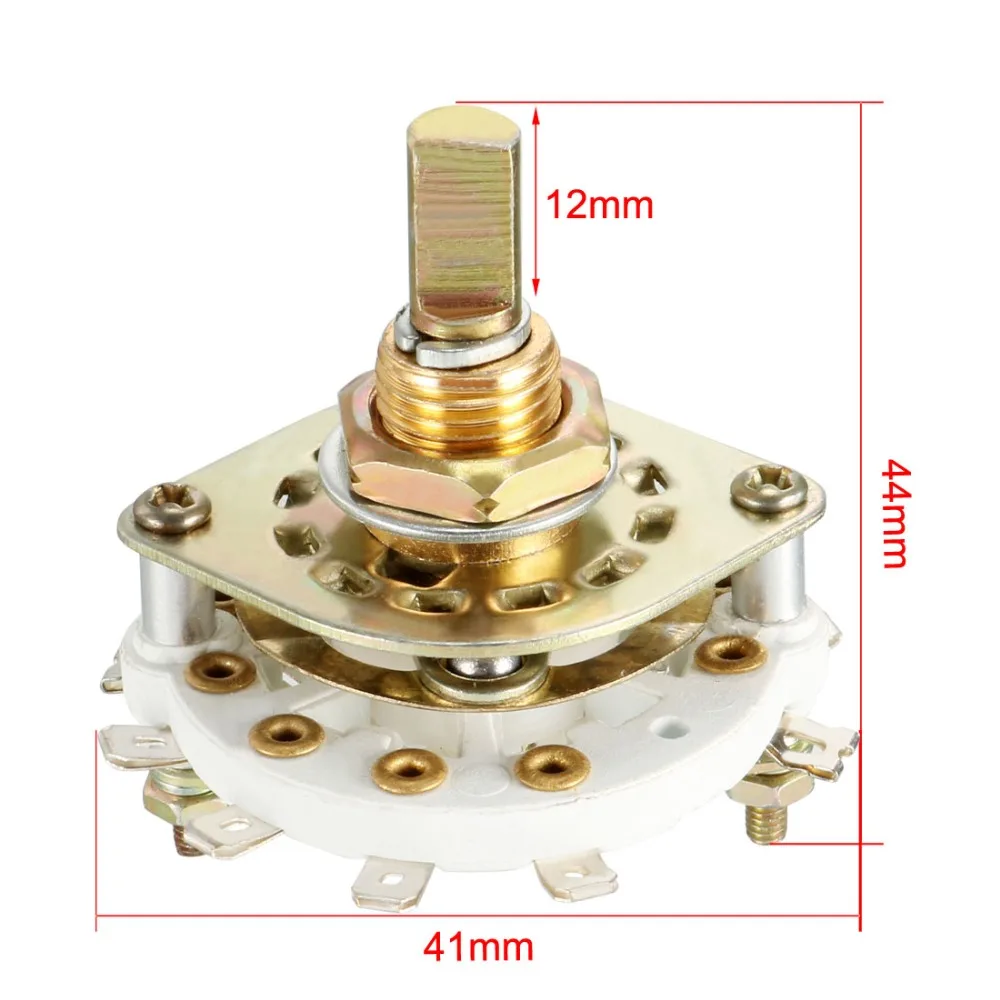 UXCELL 8/10/12Pin 1/2 Pole Switch 4/5/7/11 Position Select Table Single Deck Band Selector Rotary Switch for Radio TV Industrial - Image 2