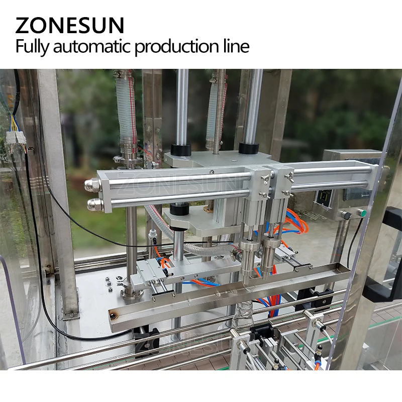 ZONESUN Full Automatic Production Line Liquid Bottle Filling Capping Labeling  Packing machine