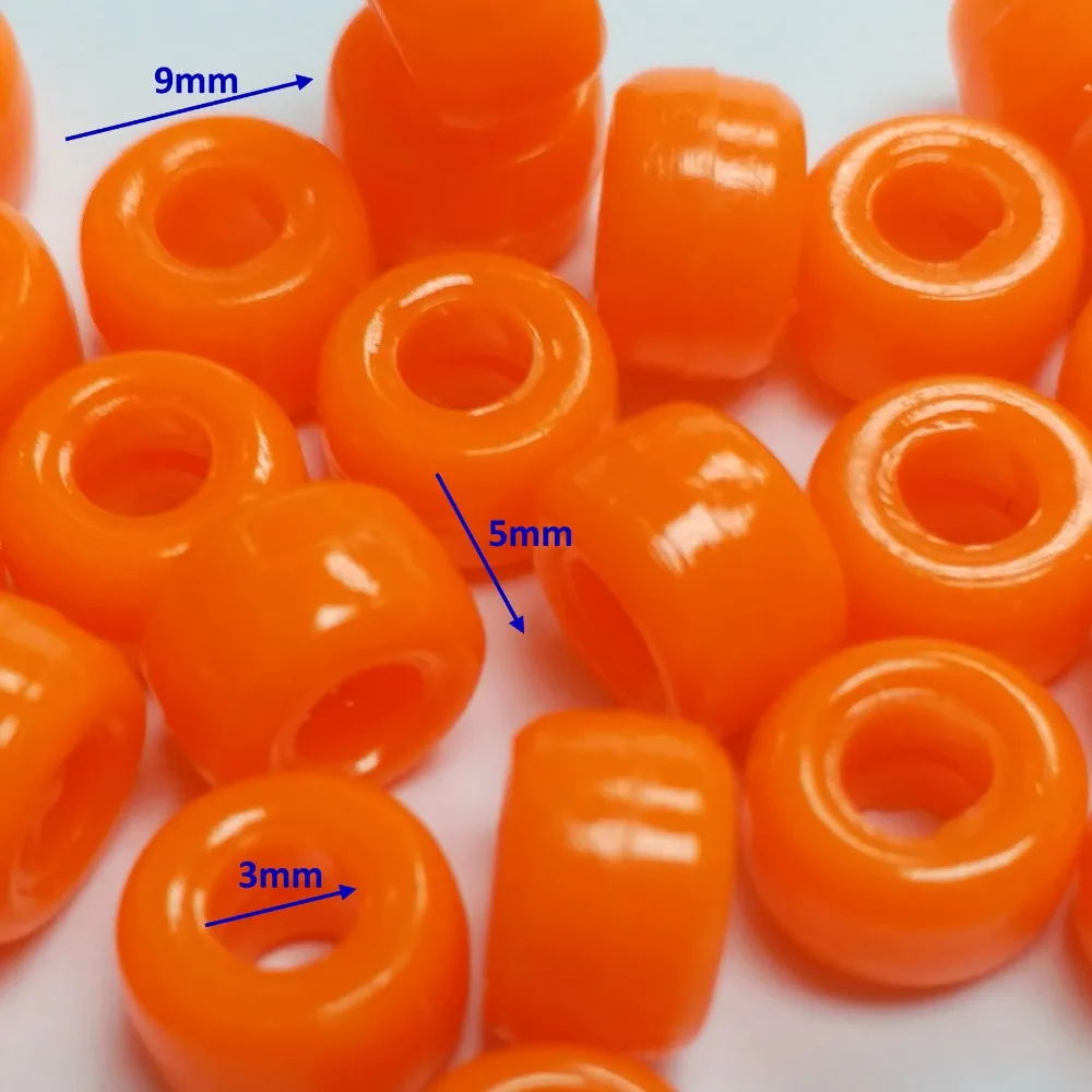 wholesale 100pcs orange per bag bulk round shape CO030 Charms Loose 9mm Color Pony Beads for girl school science home crafts