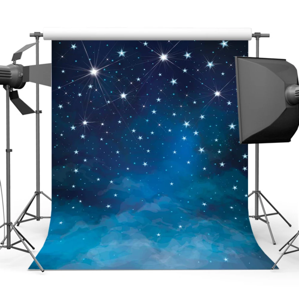  Night Sky Backdrops for Photography Space Backgrounds for Photo Booth Studio Newborn Baby Shower Props Night City 876