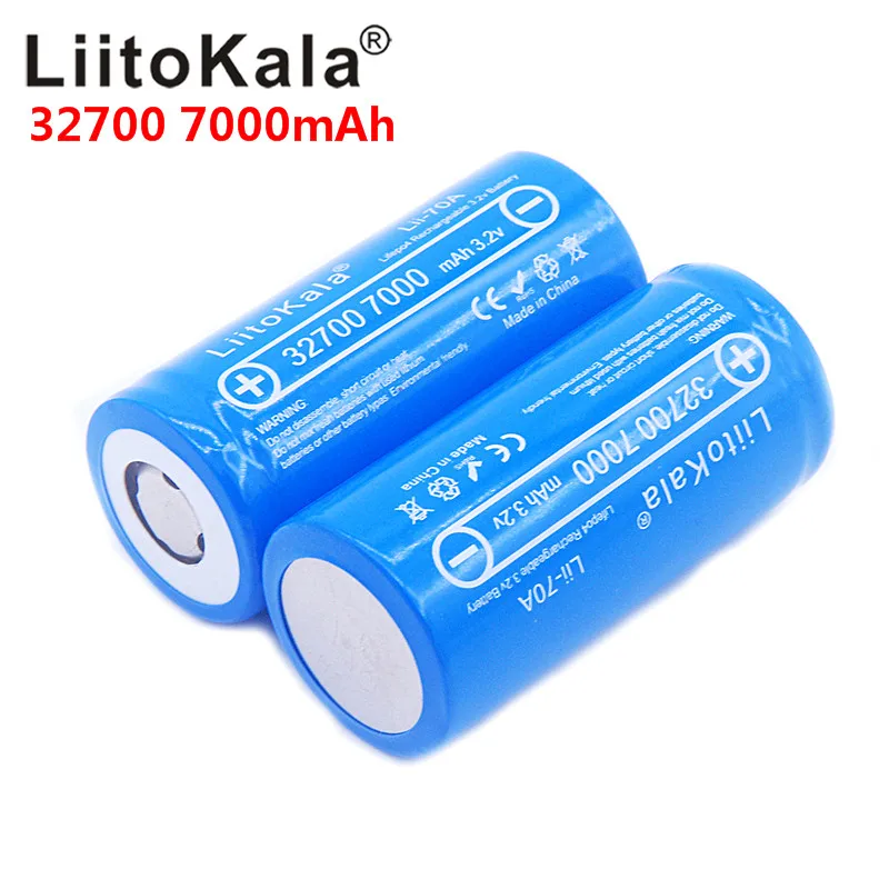 LiitoKala Lii-70A 32700 3.2v 7000mAh lifepo4 rechargeable battery cell 5C discharge battery for Backup Power flashlight