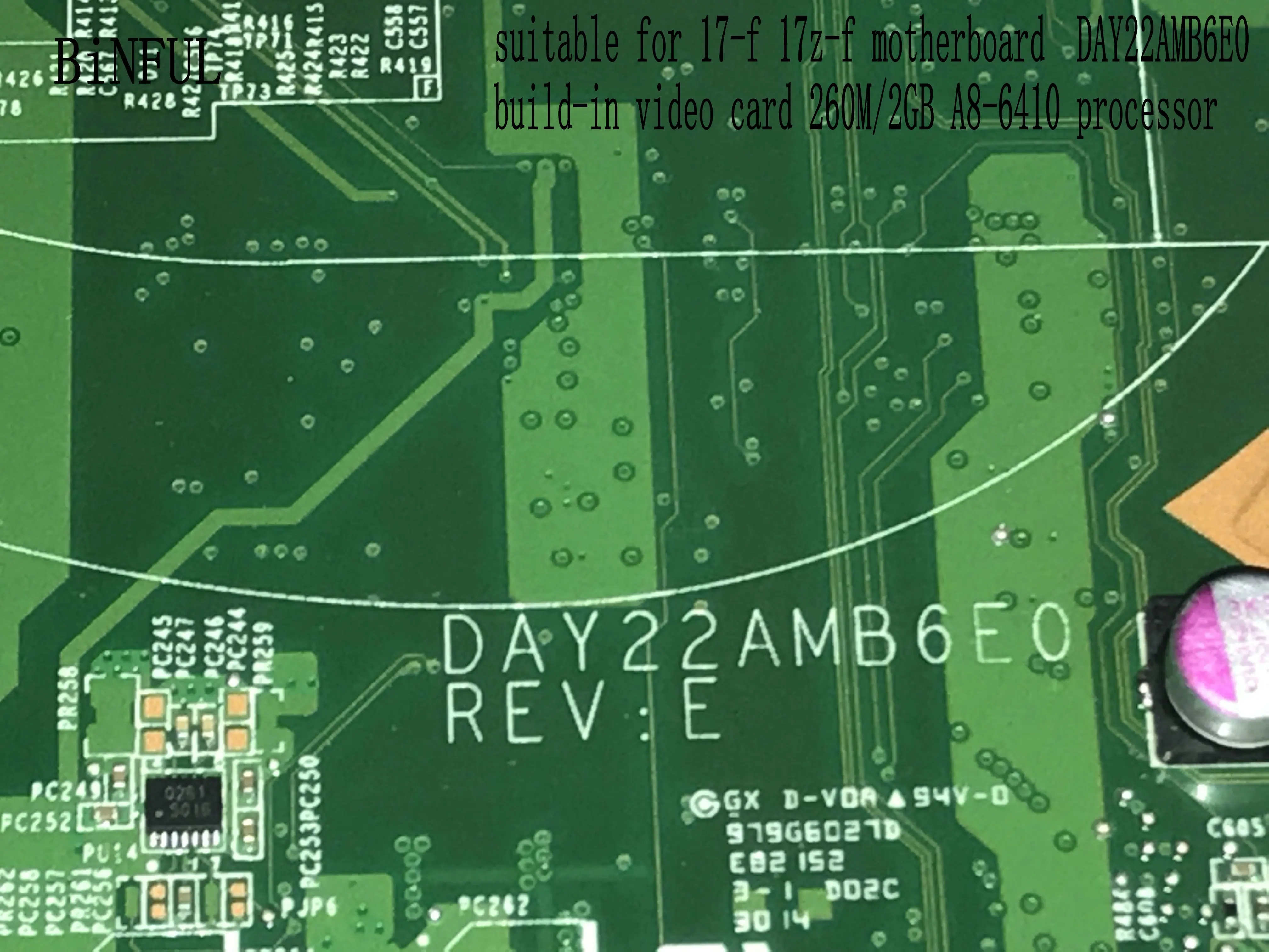 

ORIGINAL 763427-501 DAY22AMB6E0 Y22A LAPTOP MOTHERBOARD FOR HP PAVILION 17-F MAIN BOARD WITH PROCESSOR A8-6410 + 260M/2GB