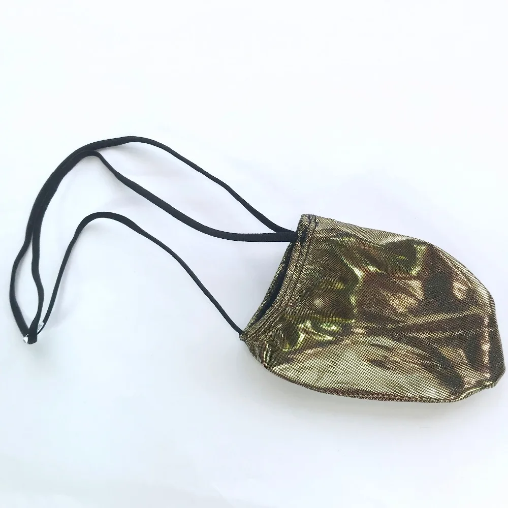 G1426 Mens penis bag sexy pouch gold silver metallic color foiled male tanning bag with waist string