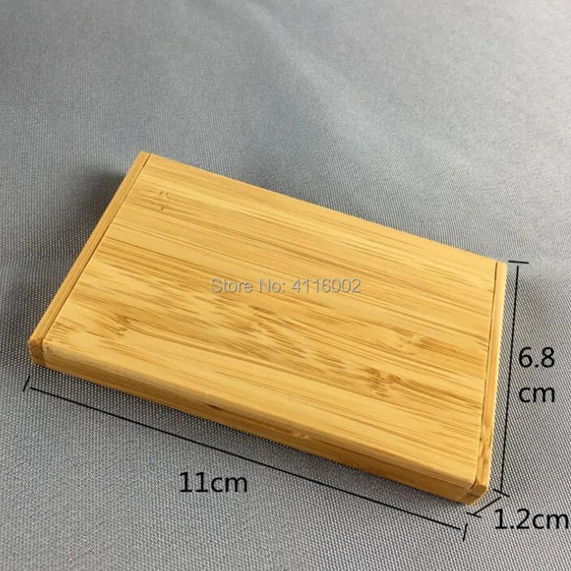 20pcs Natural Bamboo Business Card Storage Box ID Credit Cards Holder Case Organization Desktop Decoration Home Office Supplies