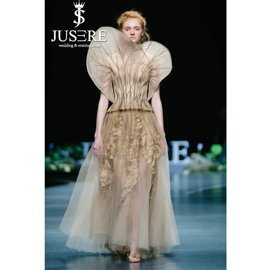 JUSERE-Vestido largo de noche bordado de alta costura, largo hasta el suelo, Formal, para fiesta, único