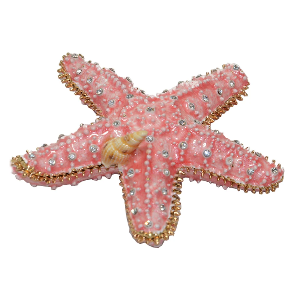 

Starfish Trinket Box Jewelry Container Hand Painted Decorative Box Ring Earring Holder Unique Figurine Collectible