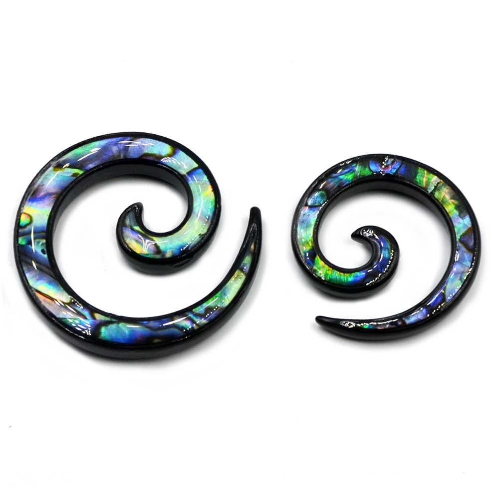 2Pcs Brass Shell Spiral Ear Plug Ear Expander Fit Ear Flesh Tunnel Gauges Piercing New Style Ear Stretcher Body Piercing Jewelry