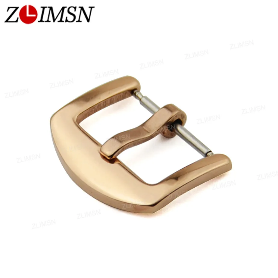 ZLIMSN Scrub Stainless Steel Brushed Black Gold Silvery Rose Watch Band Clasp Belt Metal Buckle Watchbands Relojes Hombre K205