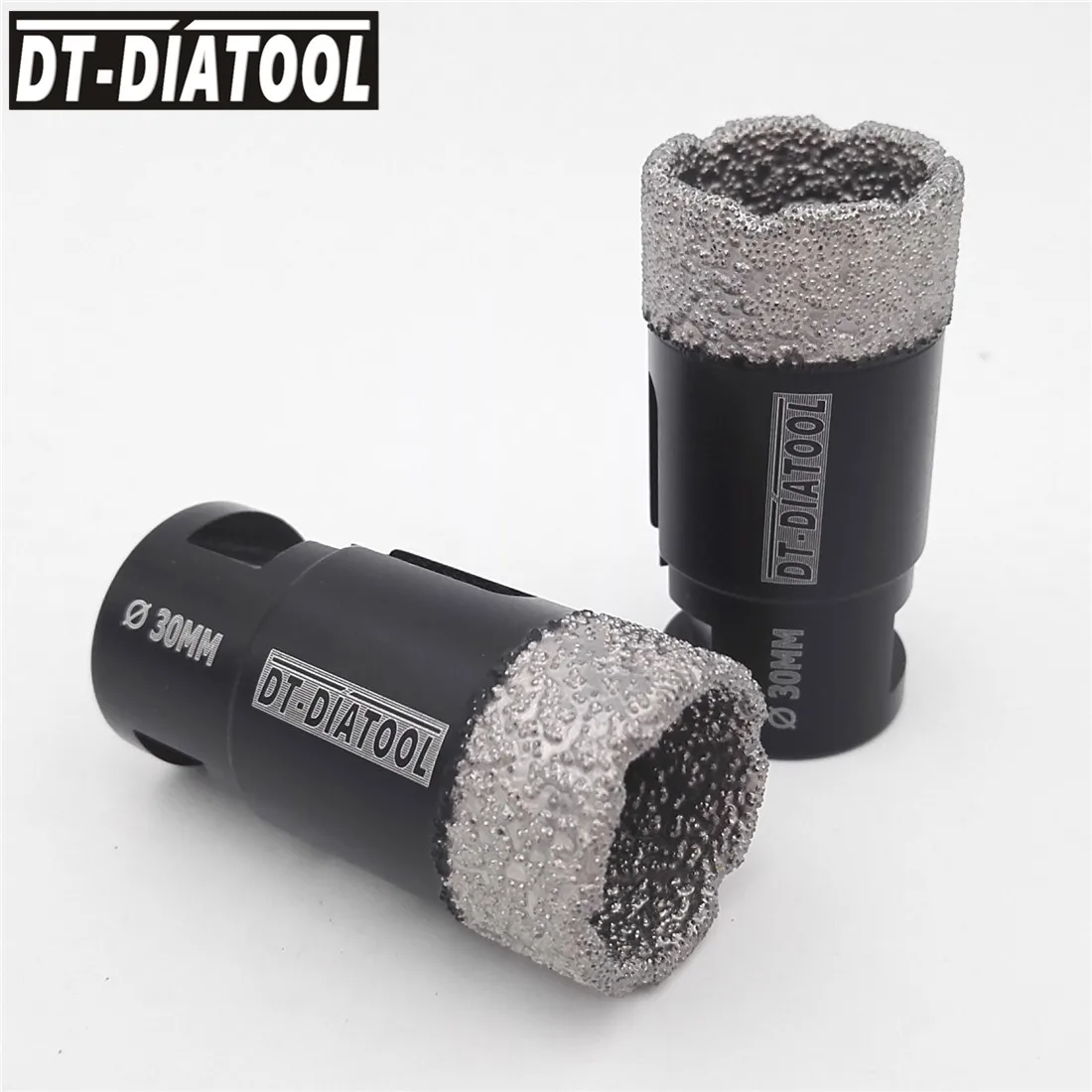 DT-DIATOOL 2pcs 30mm Drilling bits Dry Vacuum Brazed diamond drill core bits for Marble granite tile Hole saw with M14 thread