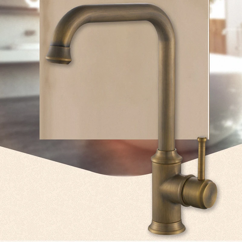 Kitchen Faucet, Solid Brass, Heavey Duty, High Arc, Two Colors, Antique Brass , Oil Rubbed Bronze /Black, One Handle Lever, 2015