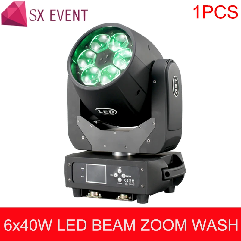 High Brightness Light Source Zoom Wash Effect 6x40W  RGBW Bee-Eyes LED Moving Head Disco Party DMX Light