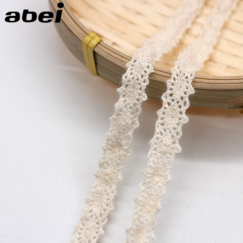 10 yards/lot 1 cm All\'uncinetto Lace Trim Nastro di Pizzo di Cotone FAI DA TE Panno Patchwork Fatti A Mano Beige Hometexile Wrap Dress abbellimento