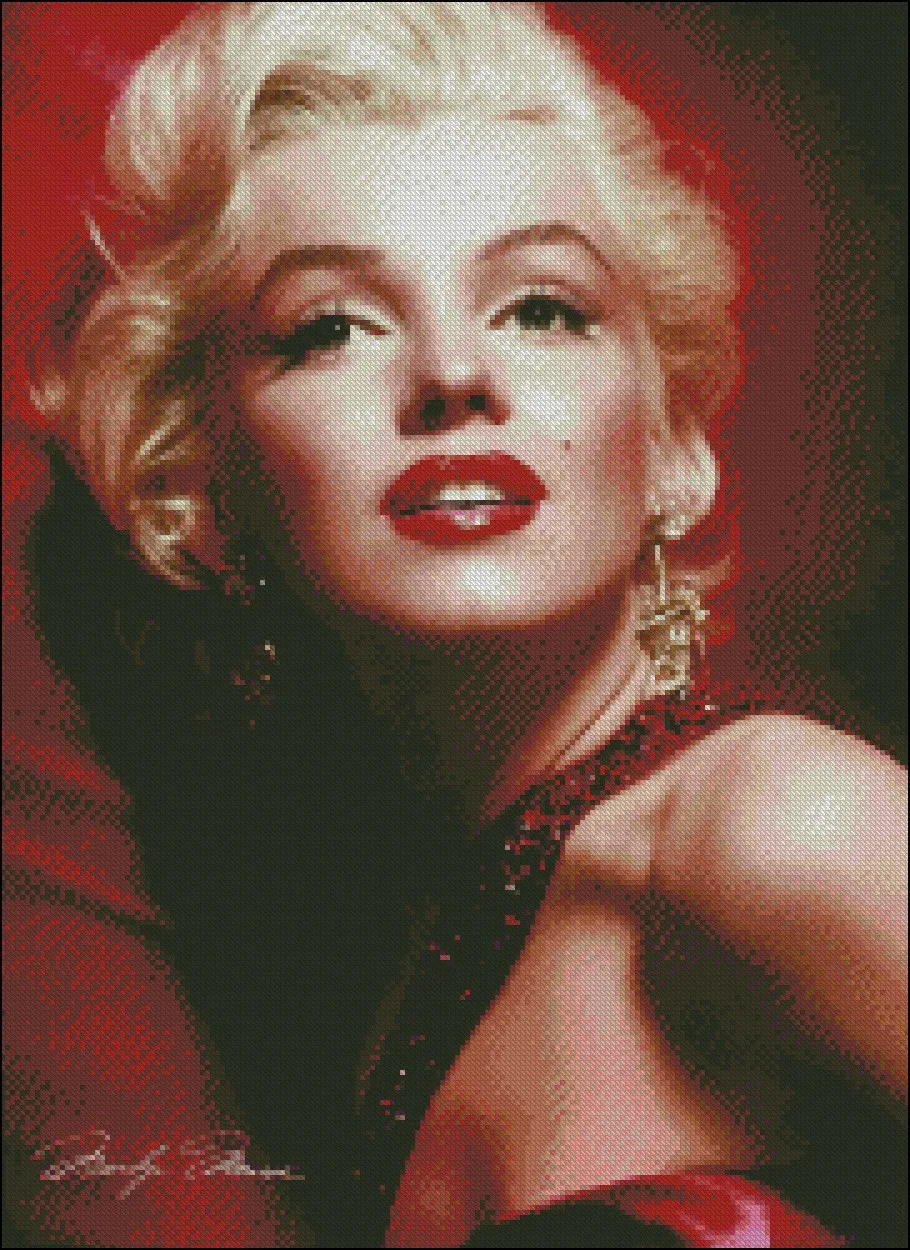 Embroidery Counted Cross Stitch Kits Needlework - Crafts 14 ct DMC Color DIY Arts Handmade Decor - Marilyn Monroe