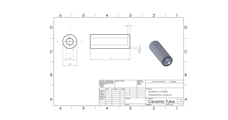 99% alumina tube / furnace tube / OD*L=30*1200mm / ceramic tube / vacuum furnace tube