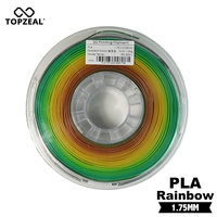 TOPZEAL 3D Printer Rainbow PLA Filament 1.75mm Filament Dimensional Accuracy +/-0.02mm 1KG 343M 3D Printing Material for RepRap