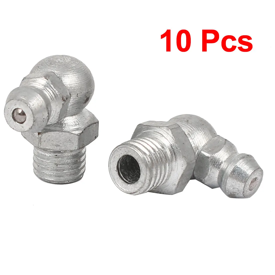 

X Autohaux 8Mm Male Thread 90 Degree Angle Metal Grease Nipple Fitting Silver Tone 10Pcs