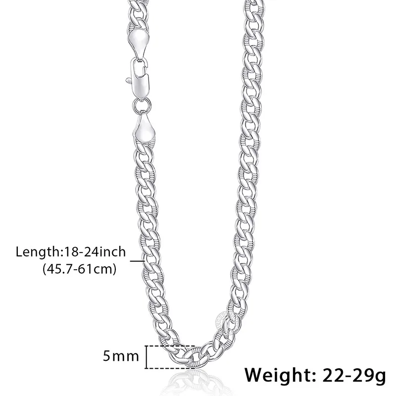 Davieslee Curb Cuban Link Chain Necklace For Men Women Yellow White Rose Gold Color 585 DGNM125