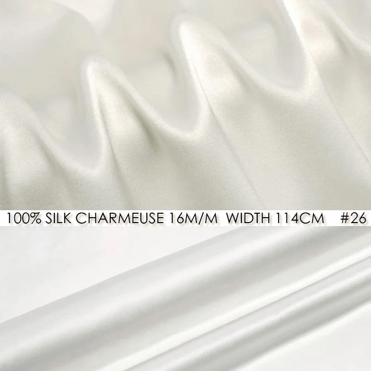 CNUM SS11416-1 100% Silk Satin/ Pure Color, 01-45/ Width:1.25yd, Thickness:16m/m  /Unit:Meter