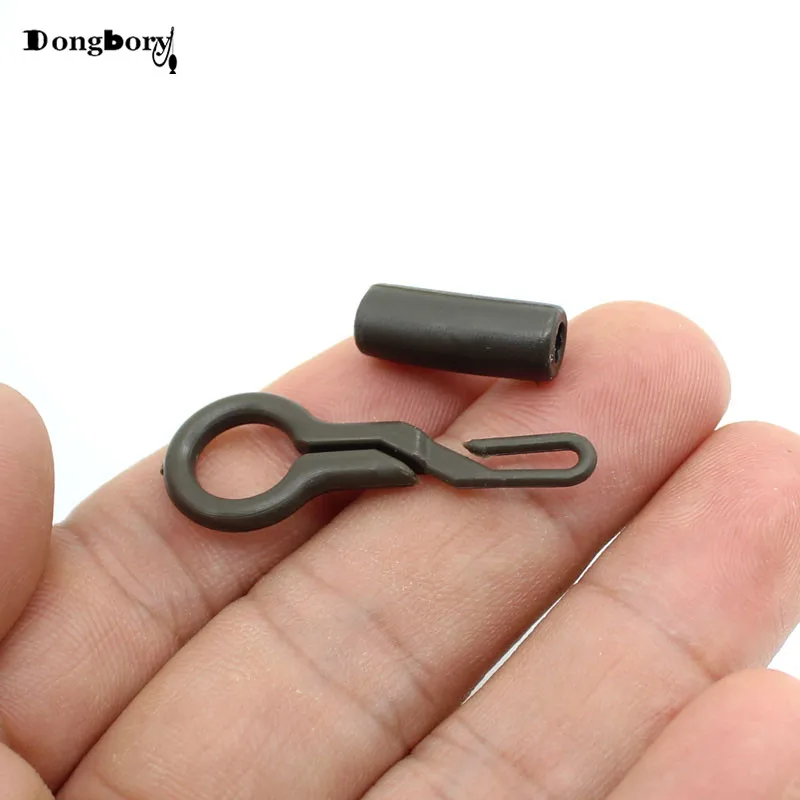 100pcs Back Lead Clips With Tube Green Plastic Rubber Carp Rigs Backlead Clip  Quick Change Carp Fishing Accessories Tackle