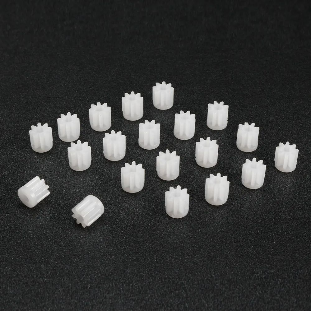 Uxcell 20Pcs/lot 082A 5x5mm Plastic Gear 2mm Hole Diameter white Toy Accessories with 8 Teeth for DIY Car Robot Motor