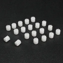 Uxcell 20Pcs/lot 082A 5x5mm Plastic Gear 2mm Hole Diameter white Toy Accessories with 8 Teeth for DIY Car Robot Motor