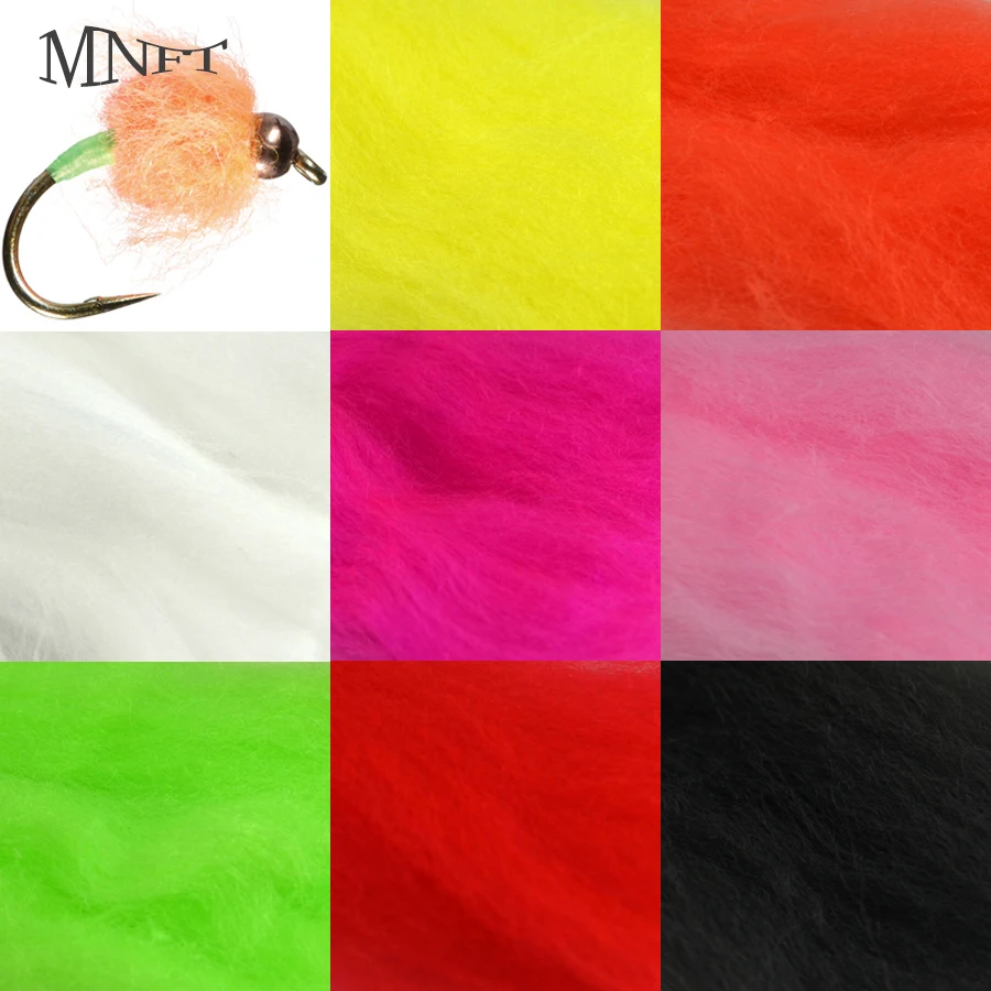 MNFT 8Packs Multiple Colour Fly Tying Egg Yarn Yarn Fiber Baitfish Lure Parachute Fly Tying Material