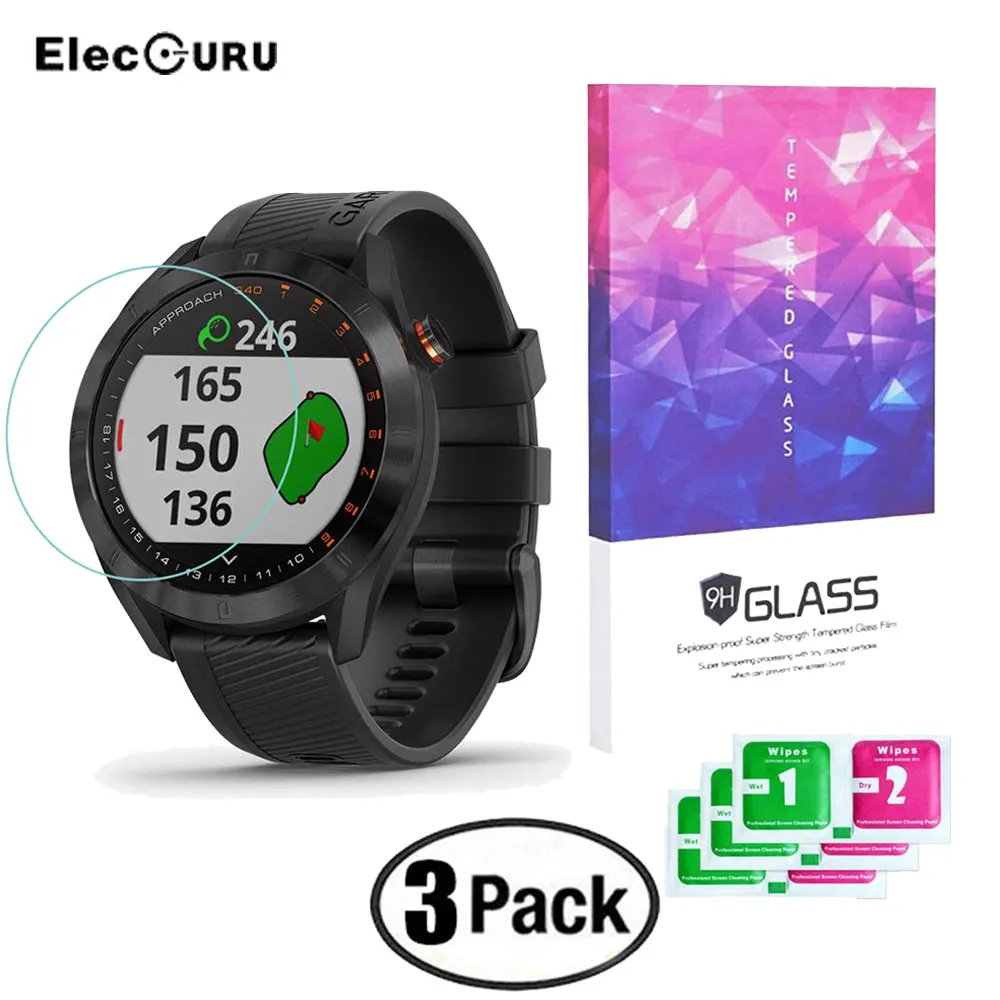 Garmin Approach S40 Watch 9H 2.5D HD 스크래치 방지 버블 프리 지문 방지 필름 화면 보호기 강화 유리 3 개