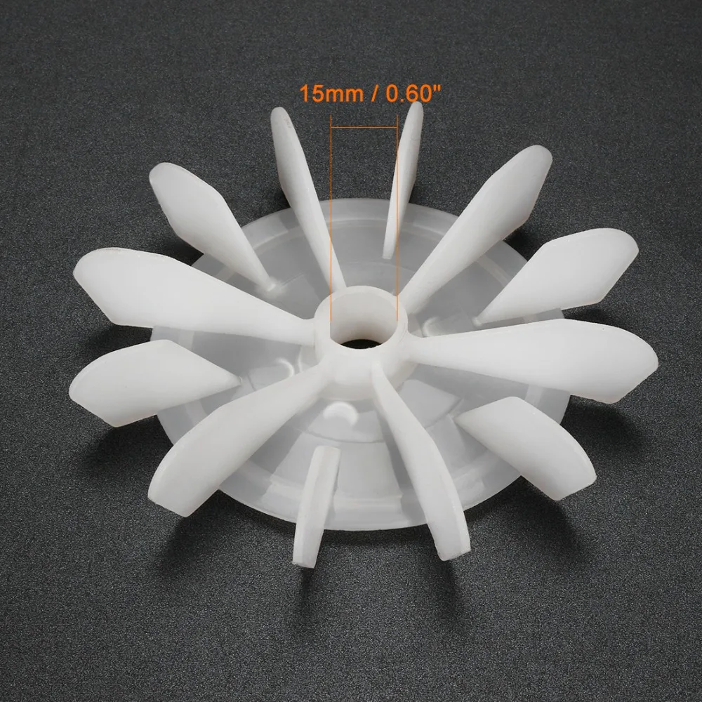 Motor Fan Blade 103x14/120x15/140x16/140x18/148x20mm D Shaft Replacement White Plastic 6/12 Impeller Motor Fan Vane for Home DIY