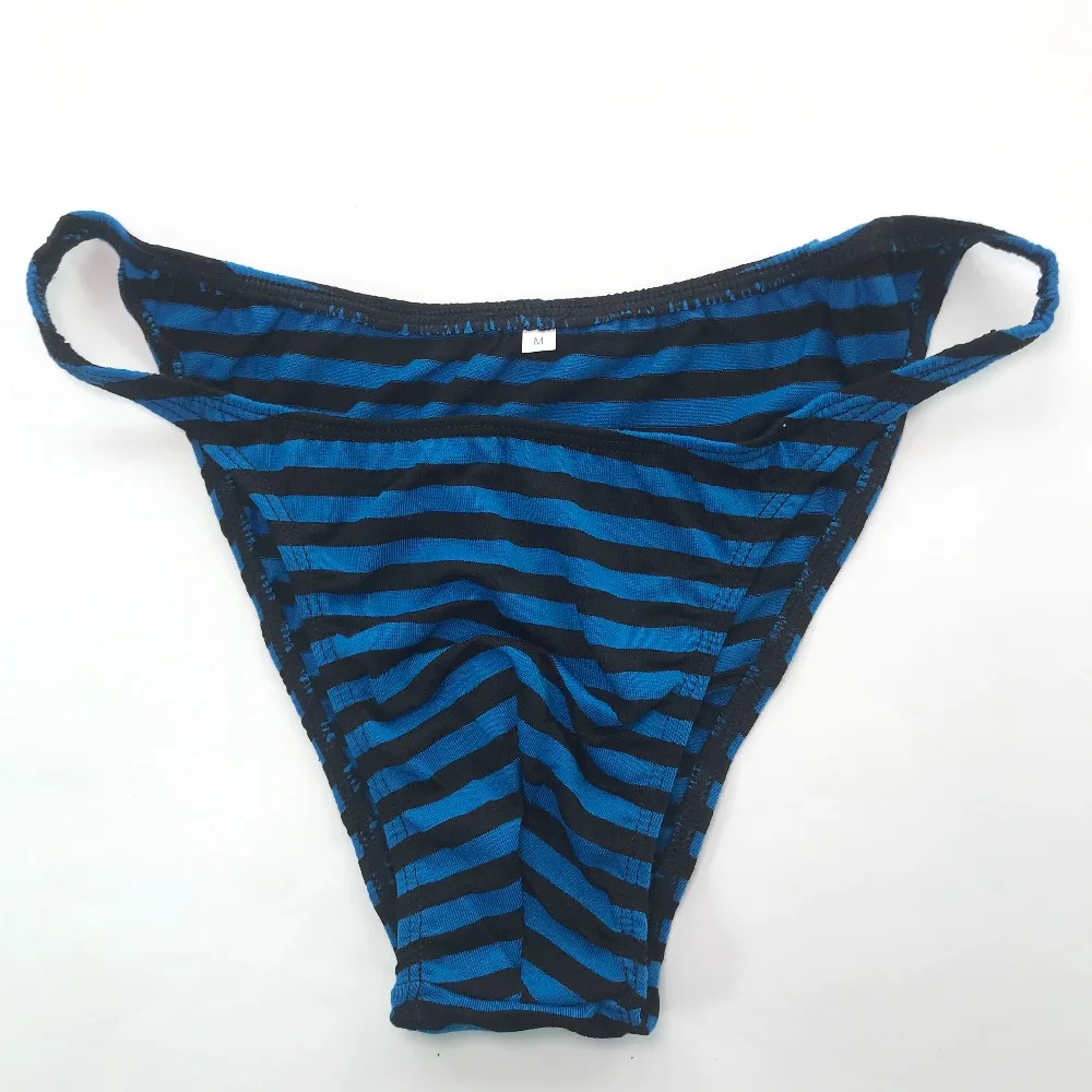 Mens String Bikini Stripe Jersy Poly/Cotton/Spandex G377C Narrow Waist Wide Stripes