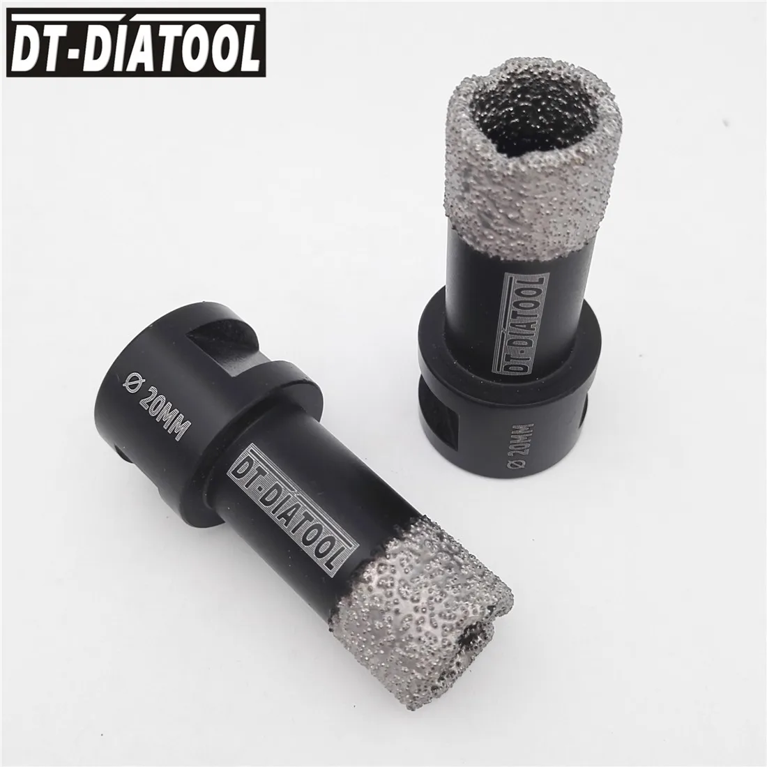 DT-DIATOOL 2pcs Dia 20mm M14 Vacuum Brazed diamond core drill bits Professional Dry drilling bits marble granite tile hole saw