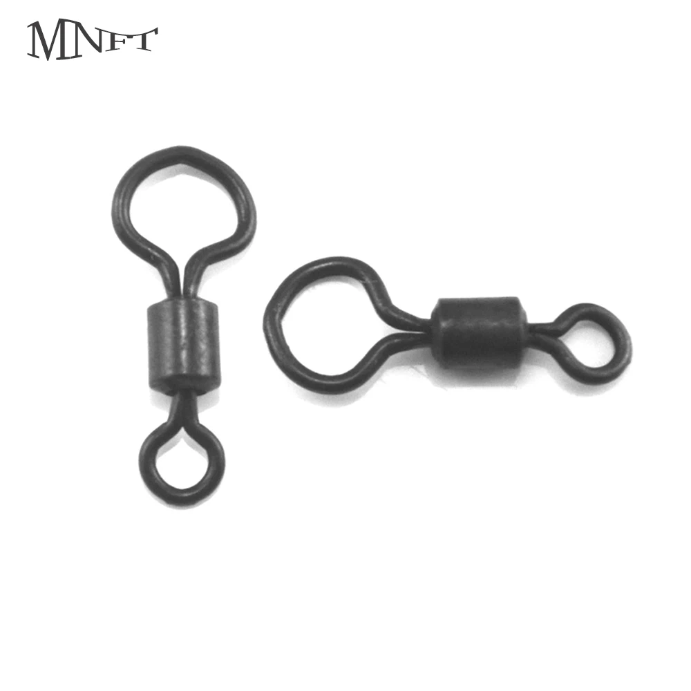 MNFT 30Pcs/Lot Black Matt Copper Rolling Connectors Swivel Big Eye Long Body Swivels