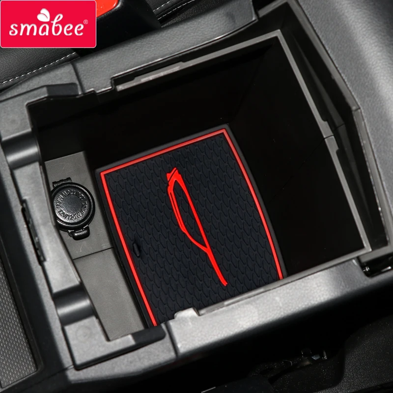 smabee Gate Slot Mats For Subaru Forester 2019 Interior Accessories Door Pad Car Cup Holders Non-Slip Mat 17pcs RED WHITE